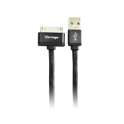 Vorago Cable USB A Macho - Apple 30-pin Macho, 1 Metro, Negro 