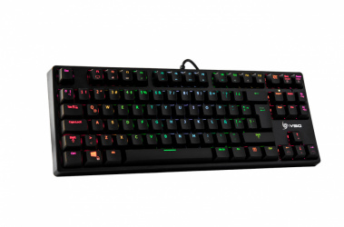 Teclado Gamer VSG Alnitak TKL RGB, Teclado Mecánico, Switch Kailh Brown, Alámbrico, Negro (Español) 