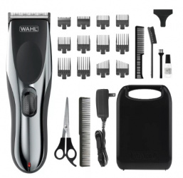 Wahl Recortadora de Barba y Cabello 9639-2201, 22 Piezas, Inalámbrico, Negro/Plata 