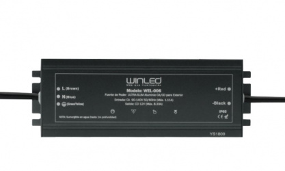 Winled Adaptador de Energía Ultra Slim WEL-006, 90 - 260V, 12V, 100W, Negro 