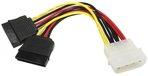 X-Case Cable SATA 4-pin Molex Hembra - 2x SATA 15-pin Hembra 