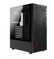 Gabinete XPG Valor Air con Ventana, Midi-Tower, ATX/Mini-ITX/Micro-ATX, USB 3.2, sin Fuente, 4 Ventiladores Instalados, Negro ― Esquina del front panel rota. 