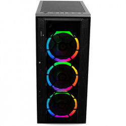 Gabinete Xtreme PC Gaming Kronos con Ventana, Midi-Tower, ATX/Micro-ATX/Mini-ITX, USB 2.0/3.0, con Fuente de 600W, 4 Ventiladores Instalados, Negro 