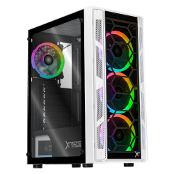 Gabinete Xtreme PC Gaming Kronos con Ventana, Midi-Tower, ATX/Micro-ATX/Mini-ITX, USB 2.0/3.0, con Fuente de 600W, 4 Ventiladores Instalados, Blanco 