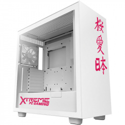 Gabinete Xtreme PC Gaming Sakura ll Edition con Ventana de Cristal Templado RGB, Midi-Tower, ATX/Micro-ATX/Mini-ITX, USB 3.2, sin Fuente, 2 Ventiladores Instalados, Blanco 