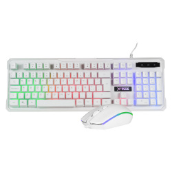 Kit Gamer de Teclado y Mouse Xtreme PC Gaming XT-932752, Alámbrico, USB, Blanco (Español) 