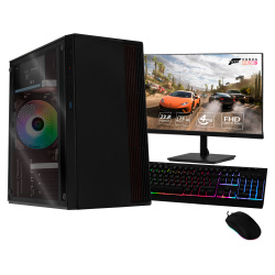Computadora Gamer Xtreme PC Gaming CM-05093, AMD Ryzen 5 5600GT 3.60GHz, 16GB, 500GB SSD, Wi-Fi, Windows 10 Prueba, Negro ― incluye Monitor 23.8