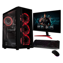 Computadora Gamer Xtreme PC Gaming CM-05478, AMD Ryzen 5 5500 3.60GHz, 16GB, 1TB SSD, Wi-Fi, NVIDIA GeForce RTX 4060, Windows 10 Prueba, Negro Kronos ― incluye Monitor 23.8