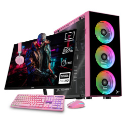 Computadora Gamer Xtreme PC Gaming CM-05494, AMD Ryzen 5 5500, NVIDIA GeForce RTX 4060, 32GB, 1TB SSD, Wi-Fi, Windows 10 Prueba + Teclado/Mouse/Monitor de 23.8