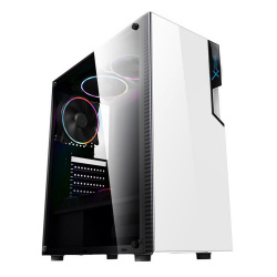 Gabinete Xzeal XZ130, Midi-Tower, ATX/Micro-ATX/Mini-ITX, USB 2.0/3.0, sin Fuente, 3 Ventiladores Instalados, Blanco ― Pequeña abolladura en una esquina. 