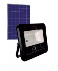 Yee Solutions Reflector LED Solar RS-100030, Luz Cálida, 120W, 3600 Lúmenes, Negro 