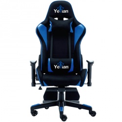 Yeyian Silla Gamer Brave, hasta 150Kg, Negro/Azul 