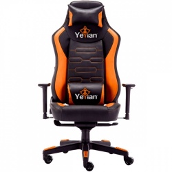 Yeyian Silla Gamer Fury, hasta 150Kg, Negro/Naranja 