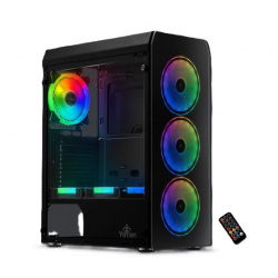 Gabinete Yeyian Krypton con Ventana, Midi Tower, ATX/Micro-ATX, USB 3.0, sin Fuente, 3 Ventiladores Instalados ARGB, Negro 