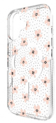 Zagg Funda Milan Daisies con MagSafe para iPhone 16, Transparente/Rosa 