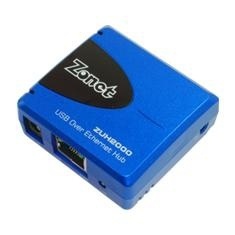 Zonet Hub USB over Ethernet, 4 Puertos, 480 Mbit/s, Azul 
