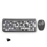 Kit de Teclado y Mouse Acteck Creator Chic Colors MK470, Inalámbrico, USB, Gris (Español)