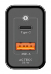 Acteck Cargador de Pared Energon Prime CP38W Advanced, 38W, 1x USB-C/1x USB-A, Negro