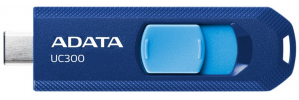 Memoria USB Adata UC300, 256GB, USB 3.2, Lectura 100 MB/s, Azul