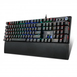 Teclado Gamer Adesso AKB-650EB RGB, Teclado Mecánico, Switch Blue, Alámbrico, Negro (Inglés)