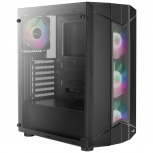 Gabinete Aerocool Sentinel, Midi-Tower, ATX/Micro-ATX/Mini-ITX, USB 2.0/3.0, sin Fuente, 4 Ventiladores Instalados, Negro 