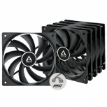 Ventilador Artic Cooling F12 PWM PST, 120mm, 1350RPM, Negro - 5 Piezas