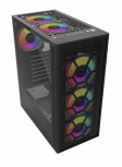 Gabinete Balam Rush DragonFly II Mesh GM740 con Ventana, Mini-Tower, ATX/Micro ATX/Mini-ATX, USB 3.0, sin Fuente, 4 Ventiladores RGB Instalados, Negro