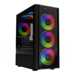 Gabinete Balam Rush Dragonfly II con Ventana Midi-Tower, Micro-ATX/Mini-ITX, USB 3.0/2.0, sin Fuente, 3 Ventiladores RGB Instalados, Negro