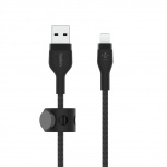 Belkin Cable de Carga BoostCharge Pro Flex USB A Macho - Lightning Macho, 1 Metro, Negro, para iPad/iPhone/iPod