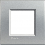 Bticino Placa Rectangular de Pared LNA4802TE, 2 Puertos, Gris