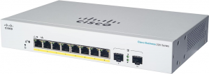 Switch Cisco Gigabit Ethernet Business CBS220, 8 Puertos PoE 10/100/1000 + 2 Puertos SFP, 65W, 20 Gbit/s, 8.192 Entradas - Administrable