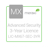 Cisco Meraki Licencia de Seguridad Avanzada y Soporte, 1 Licencia, 3 Años, para MX67