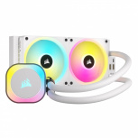 Corsair iCUE Link H100i RGB AIO Enfriamiento Líquido para CPU, 2x 120mm, 480 - 2400RPM, Blanco