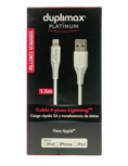 Duplimax Cable DUP536 USB Macho - Lightning Macho, 1.5 Metros, Blanco