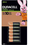 Duracell Pila Recargable AA, 6 Piezas