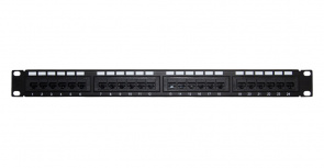 Enson Panel de Parcheo Cat6a UTP, 24 Puertos RJ-45, 1U, Negro