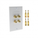 Epcom Placa de Pared con 2 Pares de Conector Banana EP-WP2S-KIT, Blanco