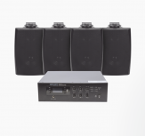 Epcom Amplificador SF-B120/4WS, 120W, Negro ― incluye 4 Altavoces de Pared