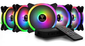 Ventilador Gamdias AEOLUS M2-1205R RGB, 120mm, 600 - 1500RPM, Negro - 5 Piezas, incluye Control