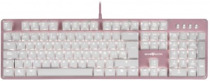 Teclado Gamer Game Factor KBG400, Teclado Mecánico, Switch KRED Blue, Alámbrico, Rosa (Español)