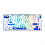 Teclado Gamer Game Factor KBG800 RGB 60%, Teclado Mecánico, Switch Gray, Inalámbrico, Blanco (Español)