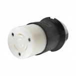 Hubbell Conector de Media Vuelta, 30A, 125V, Nema L5-30R, Negro/Blanco