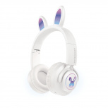 HyperGear Audífonos con Micrófono Bunny Tracks, Bluetooth, Inalámbrico, Micro-USB, Blanco