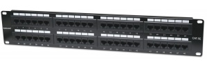 Intellinet Panel de Parcheo Cat5e, 48 Puertos RJ-45, 2U, Negro