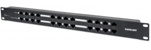 Intellinet Panel de Parcheo Cat5e, 12 Puertos RJ-45, 1U, Negro