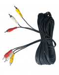 Jendrix Cable 3x RCA Macho - 3xRCA Macho, 15 Metros, Negro