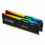 Kit Memoria RAM Kingston FURY Beast RGB DDR5, 5200MHz, 64GB (2 x 32GB), Non-ECC, CL40, XMP