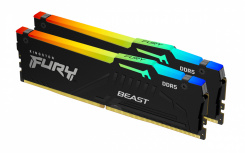 Kit Memoria RAM Kingston FURY Beast RGB DDR5, 6000MHz, 64GB (2 x 32GB), On-Die ECC, CL36, XMP/EXPO