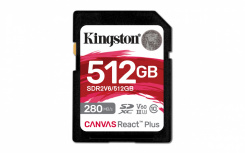 Memoria Flash Kingston Canvas React Plus, 512GB, SD UHS-II Clase 10