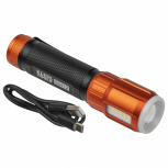 Klein Tools Linterna LED de Mano Recargable 56412, 500 Lúmenes, Naranja/Negro